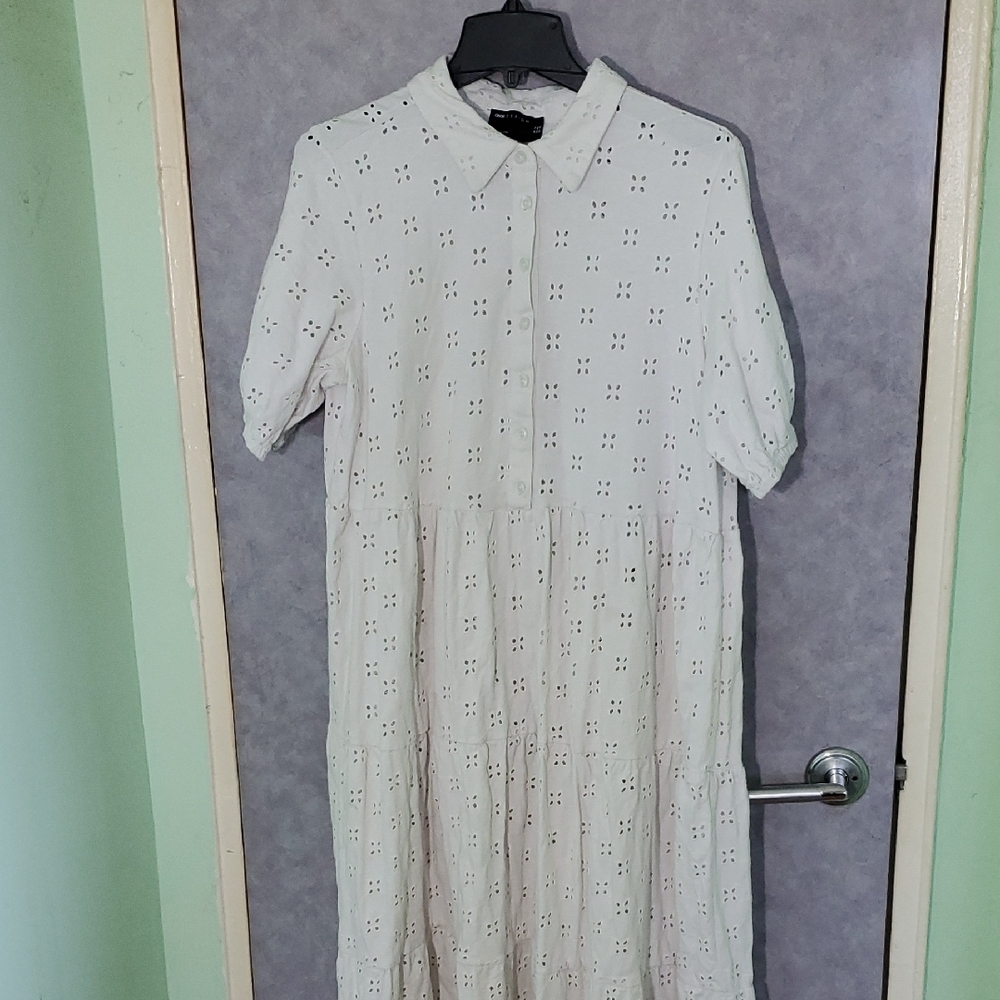 Asos Elegant White Eyelet Dress
